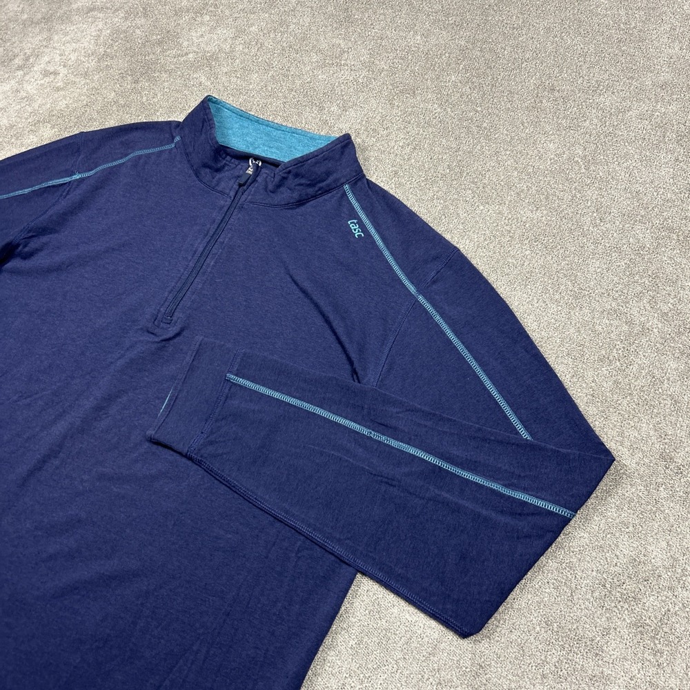 tasc Performance 1/4 Zip Pullover Mens XL Navy Bamboo Viscose Golf Stretch
